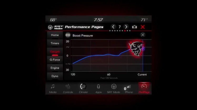 Dodge Challenger SRT Demon Performance Pages Boost Pressure