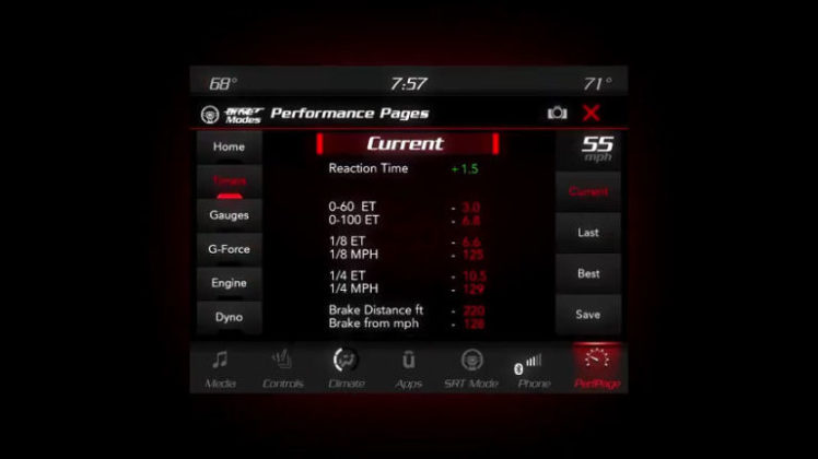 Dodge Challenger SRT Demon Performance Pages Timers